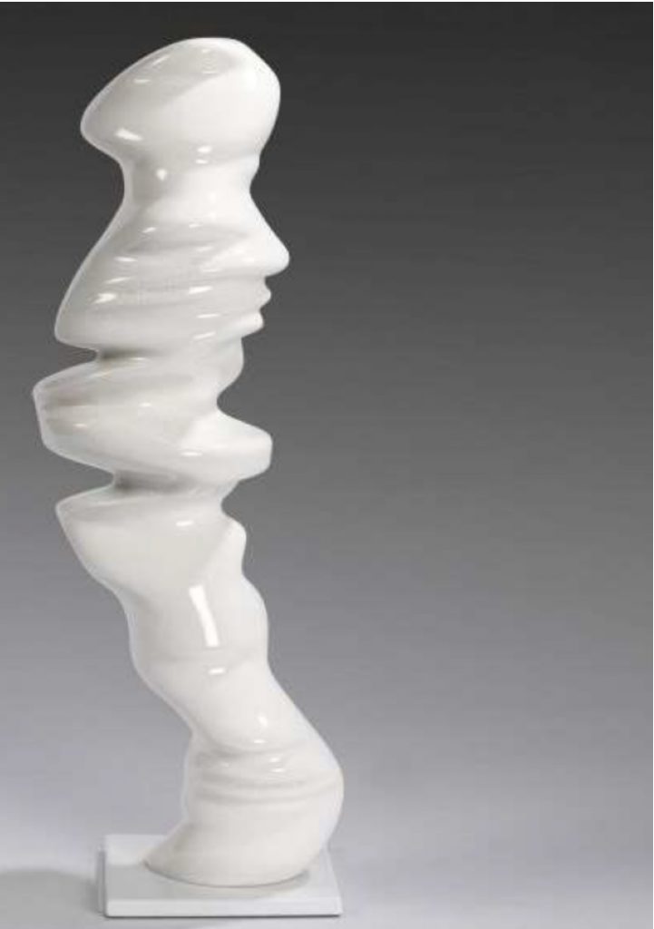 Tony Cragg - Point of View - 2013 Ceramic object with craquelée glazing. Mounted on ceramic plinth. In original box. Dimensions: 46 x 13 x 15 cm (18 1/8 x 5 1/8 x 5 7/8 in.) Signed and inscribed in black ink on the underside, with additional impressed signature Edition of 25, produced by porcelain manufactory Fürstenberg 2012.
