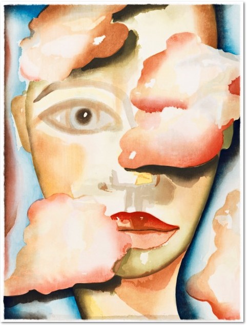Francesco Clemente: ‘Air’ 2007, 27-farbiger Holzschnitt, per Hand gedruckt in der Ukiyo-e Tradition mit 21 Holzblöcken, lim. Auflage 51 Exemplare, handsigniert, nummeriert, Format: 61 x 46 cm.