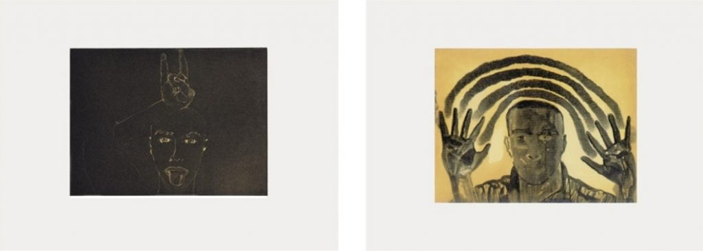 Francesco Clemente Faith and Hope 1987 Two etchings with aquatint and softground, 45 x 62 cm (17¾ x 24½ in.) each, edition of 40, each signed and numbered.
