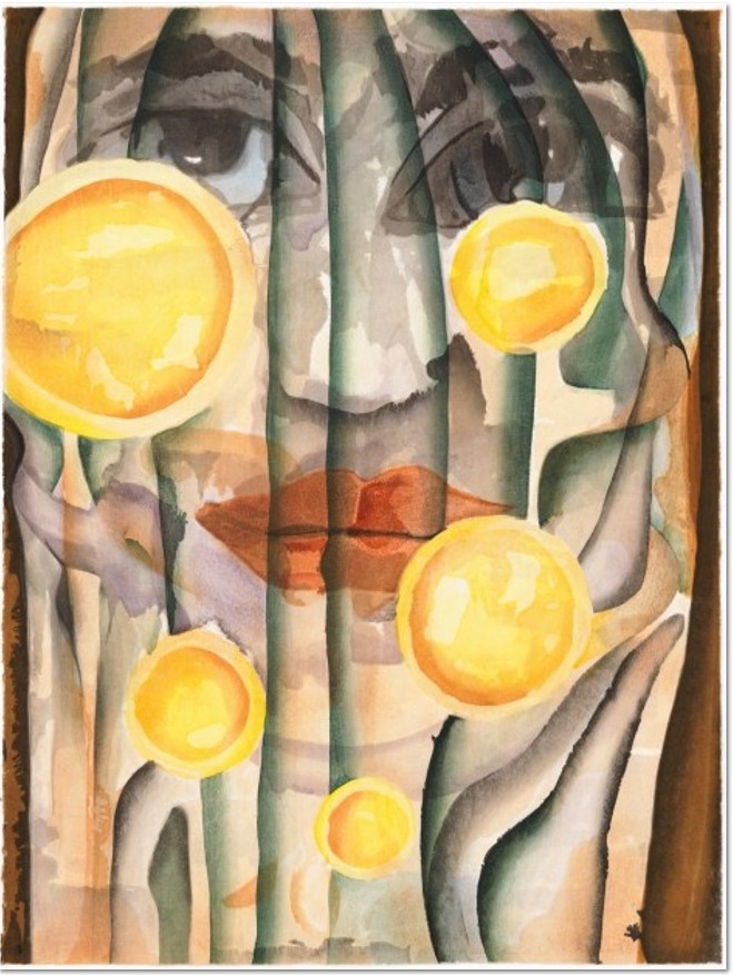 Francesco Clemente: ‘Earth’ 2006, 27-farbiger Holzschnitt, per Hand gedruckt in der Ukiyo-e Tradition mit 21 Holzblöcken, lim. Auflage 51 Exemplare, handsigniert, nummeriert, Format: 61 x 46 cm.