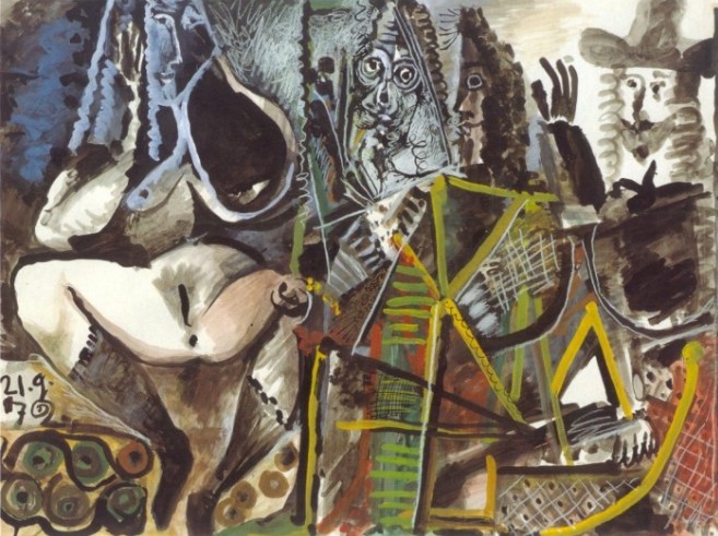 Pablo Picasso 21-Septembre 1972 gouache encre lavis gris 60 x 80 cm Picasso-Sammlung der Stadt Luzern