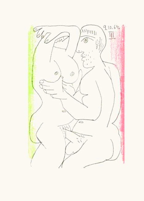 Pablo Picasso: Le Goût du Bonheur, 1964, für die Edition 'Le Goût du Bonheur - Trois Carnets d'Atelier', Picasso et Jean Marcenac, Edité par Paris: Éditions cercle d'Art, 1970