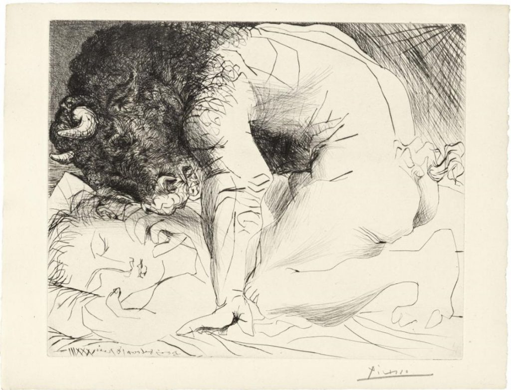 Pablo Picasso, Minotaure caressant une Dormeuse, Bl. 93 aus La Suite Vollard