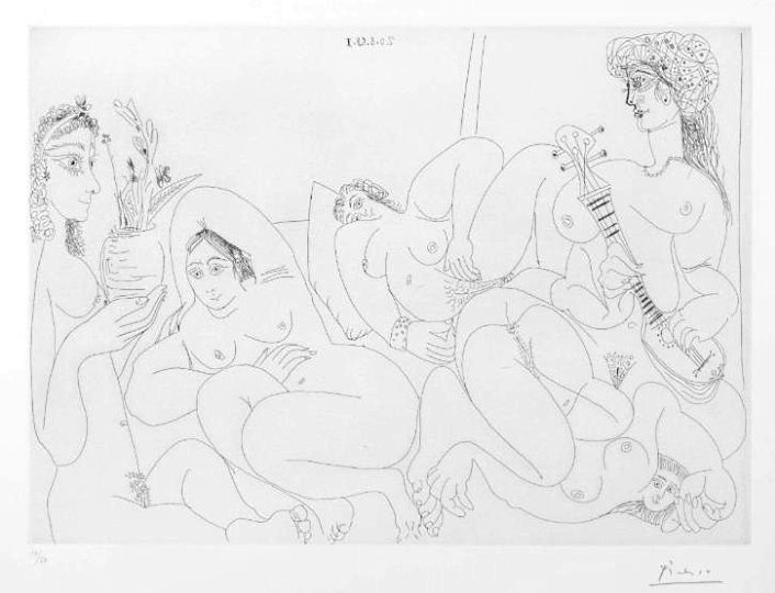 Pablo Picasso - Suite 347 - Etching 20 August 1968 I (L.289)
