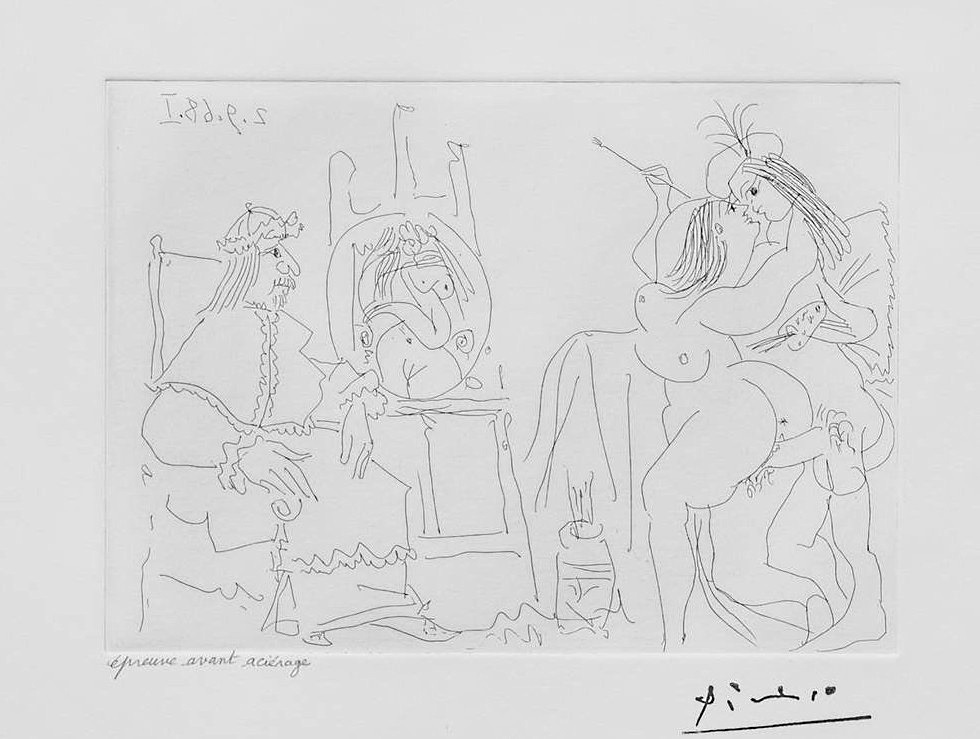 Pablo Picasso Raphael et la Fornarina X: Le Pape a Fait Apporter son Fauteuil, 1968