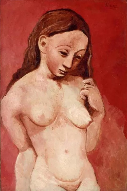 Pablo Picasso. Nu sur fond rouge 1905-1906