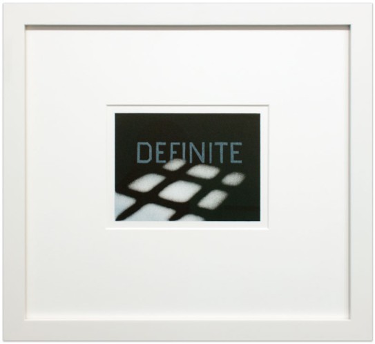 Ed Ruscha: ‘Definite from the That is Right portfolio’, 1989, Lithograph, numbered in lower left and initialed and dated lower right, edition of 30, image size: 5 x 6 7/8 inches (12.7 x 17.5 cm), paper size: 9 x 11 inches (22.9 x 28 cm)