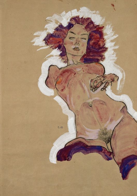 Egon Schiele, weiblicher Akt, 1910