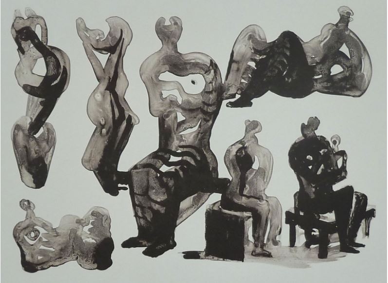 Henry Moore - Ideas for Sculptures, 1975, Farblithographie auf Velin