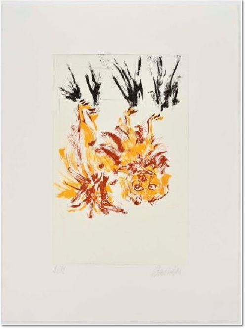 Georg Baselitz, Vier Spitzen 2002 Eau-forte et aquatinte 75,5 x 57 cm Edition de 18 ex