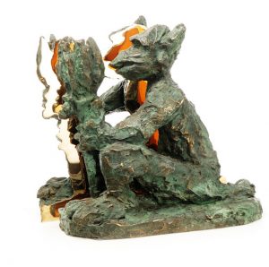 Jörg Immendorff: 'Alter Ego, 1995, Sculpture, bronze, two-pieces, size: 26 cm x 36.6 cm x 38.5 cm, weight approx. 28 kg, edition of 980.