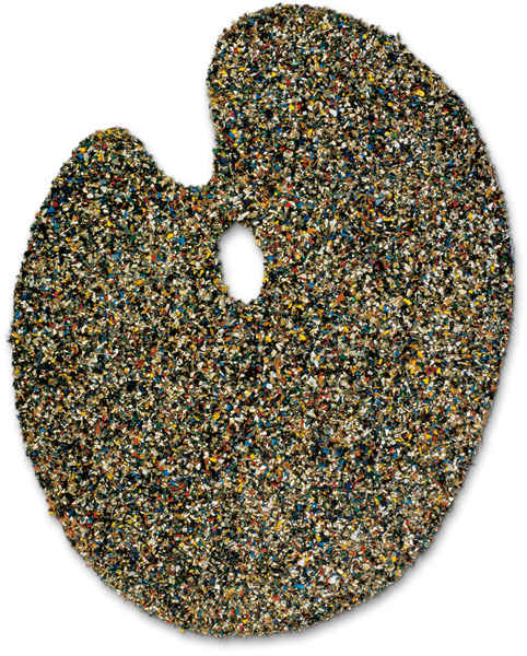 Tony Cragg - Palette 1986, From the portfolio For Joseph Beuys Wood, covered with plastic granules, 74 x 57 x 1.5 cm (29 x 22½ x ½ in), edition of 90 + XXX, signed and num.