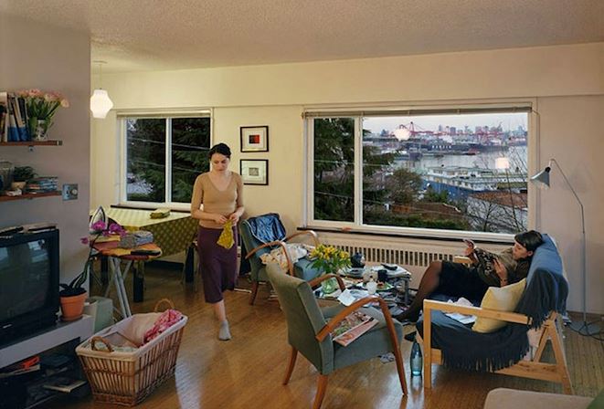 Jeff Wall, A View from an Apartment, 2004-05, transparency on lightbox, 1670 x 2440 mm © Jeff Wall, by permission of the artist, special thanks to Sandy Heller, The Heller Group, LLC (Tate)