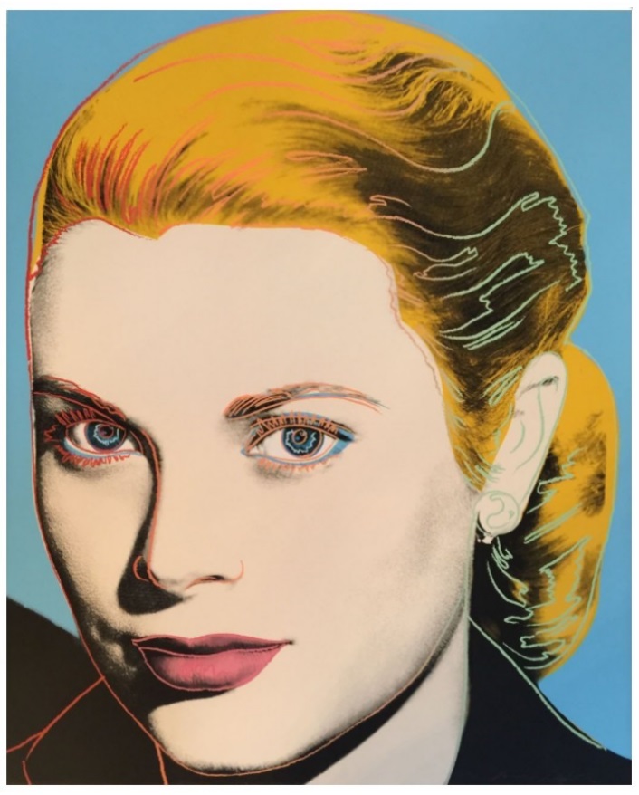 Andy Warhol, Grace Kelly, 1984, F&S II.305, hand signed and numbered in pencil. Printer Rupert Jasen Smith, New York. Publisher Institute of Contemporary Art, University of Pennsylvania, Philadelphia, Pennsylvania with the consent of the Princess Grace Foundation (U.S.A.) New York. Andy Warhol Prints Catalogue Raisonne 1962-1987 Feldman/Schellmann Fourth Edition II.305, edition of 225, Screenprint on Lenox Museum Board, 40" x 32" (101.6 cm x 81.3 cm)