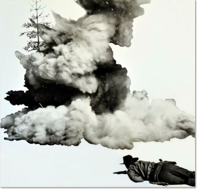 John Baldessari, Smoke, Tree, Shadow and Person, Pigment Print 2011 Edition Size: 50 76.2 x 76.2 cm (30.0 x 30.0 in) Signed and numbered on an adhesive label