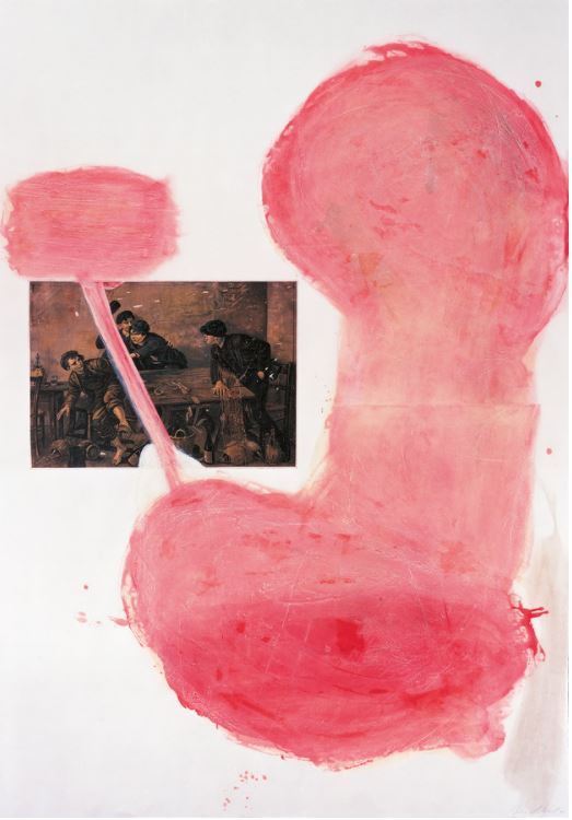 Julian Schnabel - Le Tango II 1991 Etching, aquatint, printed over collage, on rag paper, 198 x 137 cm (78 x 54"). Edition of 48, signed and numbered.