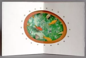Tomoko Kato - Fish-pond, 3-dimensional paper art, signed, size: ca. 35 x 17,5 cm