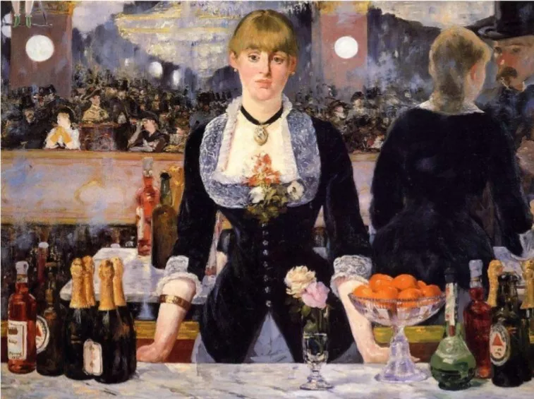 Edouard Manet: ” Un Bar des Folies-Bergère “, 1881, Huile sur toile, 96,2 x 130 cm, © Coutauld Institue Galleries, Londres