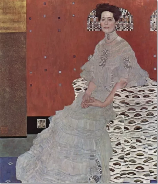 Gustav Klimt Bildnis Fritza Riedler, 1906, Öl auf Leinwand, Format 153x 133cm. Österreichische Galerie Belvedere Wien.
