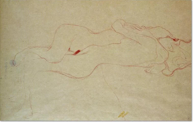 Gustav Klimt. Liebende, 1905-06, Buntstift auf Papier, Historisches Museum der Stadt Wien