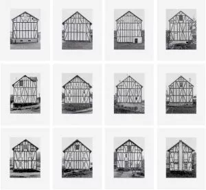 Bernd und Hilla Becher: 'Fachwerkhäuser' 1993, Siegener Industriegebiet, Portfolio mit 12 Duotone Offsetdrucken, Format je: 63 x 50 cm, (24¾ x 19¾ in.), jedes Exemplar signiert, nummeriert, lim, Auflage 50 Exemplare