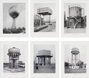 Bernd und Hilla Becher, Sechs Wassertürme 1976 Set of 6 offset lithographs, each print 52 x 40 cm (20½ x 15¾