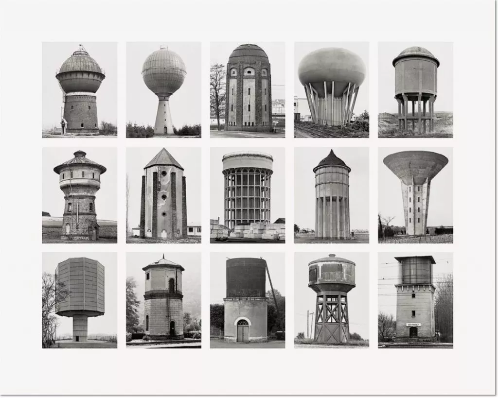 Bernd und Hilla Becher Wassertürme (Water Towers) 2007 Image IV from Typologies Digital pigment print (Ditone) on photo paper, 90 x 112 cm (35½ x 44