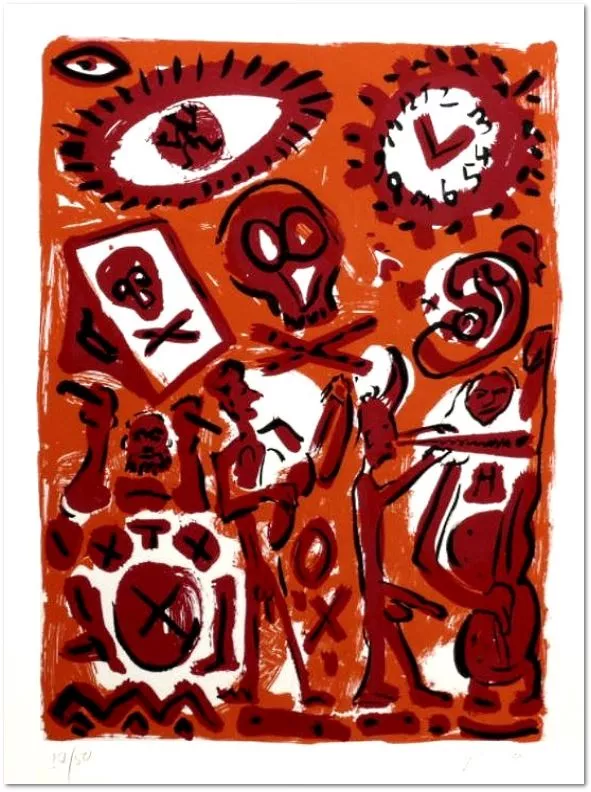 A. R. Penck - Session in Orange