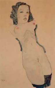 Egon_Schiele_-_Liegender_Akt_mit_schwarzen_Strümpfen_(1911)