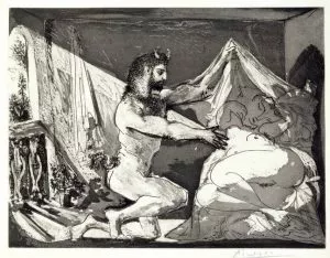 Pablo Picasso “Faune Devoilant une Femme” 1936, from Pablo Picasso’s Suite Vollard