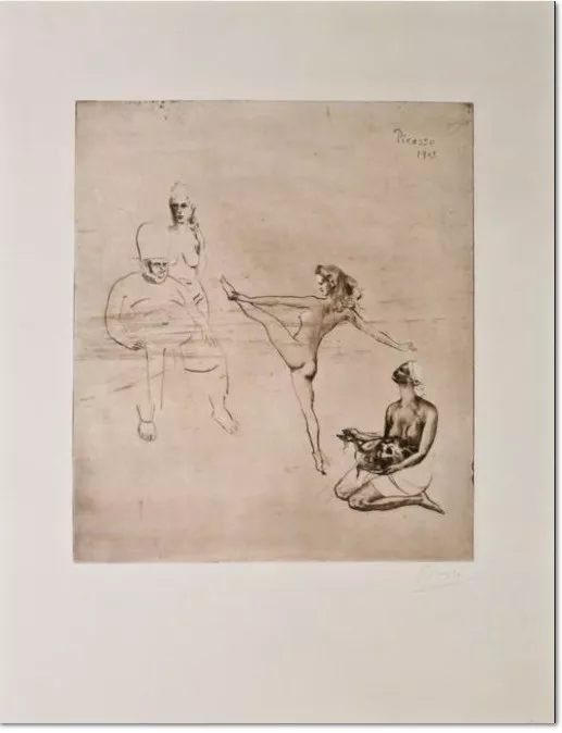 Salomé (Bloch 14) 1905 (between summer and the end of the year, Paris) Drypoint printed on Arches paper One of a few impressions before steelfacing Signed by the artist, lower right Printed by Delâtre, Paris, 1905 Image: 15 7/8 x 13 3/4 inches Sheet: 25 3/8 x 19 3/8 inches