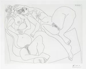 Pablo Picasso - Le Gout du Bonhur, gravure, Etching, Radierung 1971