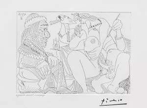 Pablo Picasso - Raphael et la Fornarina XVI: Le Pape est Toujours sur son Pot Songeur, from the 347 Series, 1968