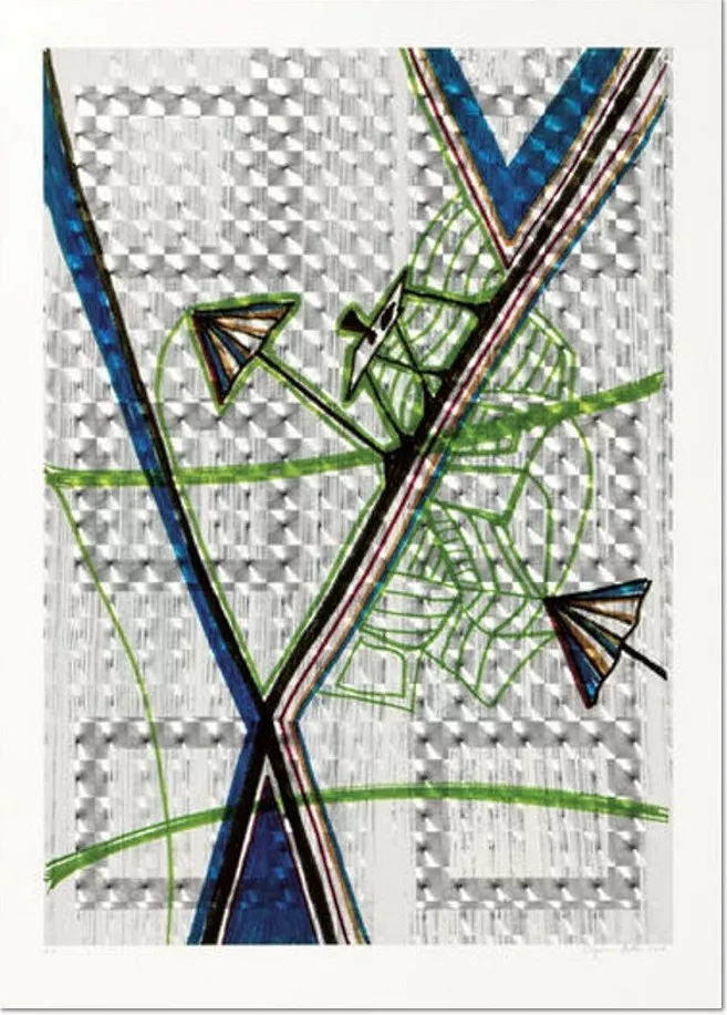 Sigmar Polke - Der Kuchen ist alle, Farbserigrafie, 2006. lim. Auflage 40 Exemplare auf Lentikularfolie, kaschiert auf Karton (hier angeboten A.P.), nummeriert, handsigniert und datiert. Motivgröße: 83 x 59 cm. Blattformat: 94 x 67 cm