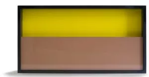 Ed Ruscha/J.-M. Bustamante: ‘ L´Horizon Chimérique’, 2009, Case (MDF black) with two-sided plexiglass and silkscreen, size: 34.5 x 66 x 14 cm (13½ x 26 x 5½