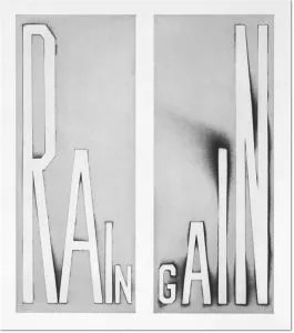 Ed Ruscha: 'Real Deal', 2014. Flat bite etching printed in red, signed and numbered by the artist. eidition of 40, Image Size: 29½ x 25½ in / 75 x 65 cm. Paper Size: 36½ x 31½ in / 93 x 80 cm. Publisher: Crown Point Press - Printer: Emily York.