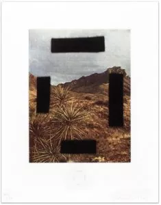 Ed Ruscha: ‘Noose Around Your Neck’, 2001, Four-color photogravure with screenprinted text, signed 'Ed Ruscha' and dated lower right, numbered lower left, edition of 60, image size: 12 x 9 1/8 in / 30.5 x 23.2 cm, Paper size: 18 x 14 in / 45.7 x 35.6 cm