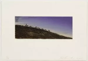 Ed Ruscha: Further Landmark Decay, 2006, Color lithograph, signed and dated on lower right and numbered on lower left recto, edition of 50, size: 9.00 x 13.00 in 22,9 x 33 cm.