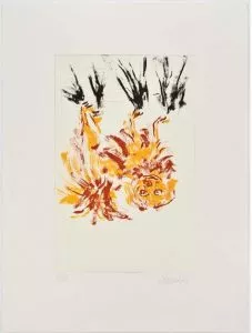 Georg Baselitz: Vier Spitzen 2002, Radierung und Aquatinta, edition of 18, size: 75,5 x 57 cm, signed and numbered.