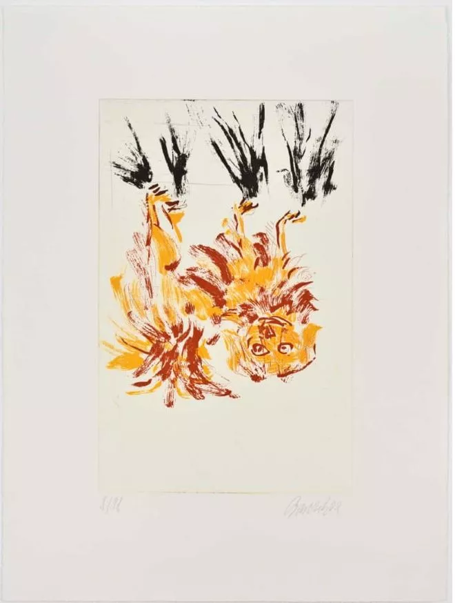 Georg Baselitz: Vier Spitzen 2002, Radierung und Aquatinta, edition of 18, size: 75,5 x 57 cm, signed and numbered.