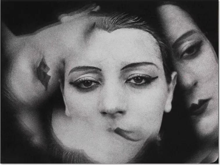 Man Ray Kiki de Montparnasse, 1924 Theme: Women - photogram (image from a movie) triple portrait woman close-up on face extract from Fernand Leger's