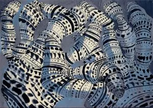 Tony Cragg: ‘Form Code (Blue), 2006, Tapestry (heavy handwoven textile), signed, numbered, edition of 36, size: 240 x 340 cm / 94.5 x 133.9 in