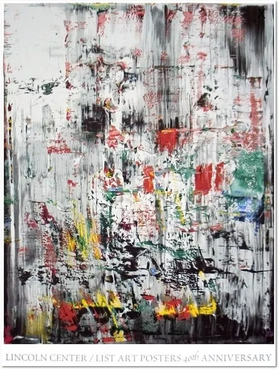 Gerhard Richter: Ice II, original 42 Farben Siebdruck auf Somerset Rag Papier, herausgegeben vom Lincoln Center for the Performing Arts, Inc., New York City. Text unten: