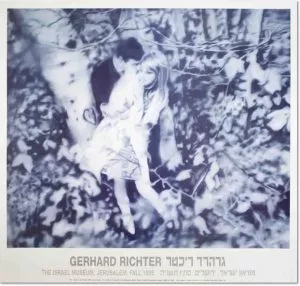 Gerhard Richter: „Liebespaar im Wald“ (Lovers in the Forest), 1995, official poster from The Israel Museum, Jerusalem, Israel, edition of 500, published for the exhibition: Gerhad Richter – Paintings, vom Sept. 19 – Dec. 3. 1995, offset print after the oil painting of the same title from 1966, Catalogue Raisonné: 122, size: 68 x 72 cm
