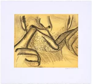 Bruce Nauman Soft Ground Etching - Lavender, 2007, 1 of 2 color etchings 29 1/2