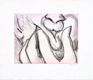 Bruce Nauman Soft Ground Etching - Lavender, 2007 2 color etchings 29 1/2