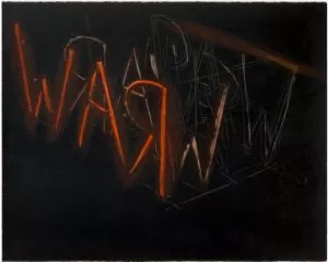 Bruce Nauman: ‘Raw War’, 1971, Lithograph printed in colours on Arches paper, signed and dated in pencil, numbered, edition of 100 (+ 10 artist’s proofs), size: 70.5 x 91.4 cm