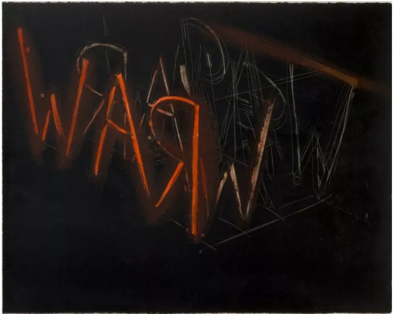 Bruce Nauman: ‘Raw War’, 1971, Lithograph printed in colours on Arches paper, signed and dated in pencil, numbered, edition of 100 (+ 10 artist’s proofs), size: 70.5 x 91.4 cm