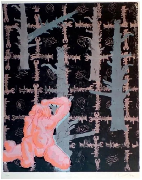 Immendorff, Jörg Ohne Titel AT – roter Mann [3003] 2001, Farbserigraphie Auflage 100, sign. und num. 90 x 70 cm auf 107 x 78,5 cm