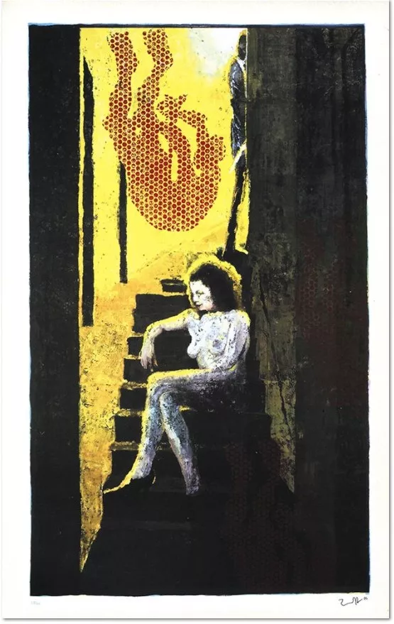 Jörg Immendorff - Akt auf der Treppe, 2006